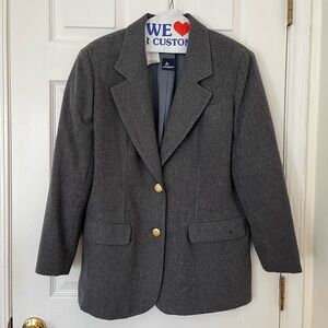 Lissport Gray Wool Oversized Blazer Vintage